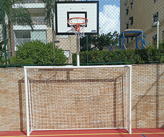 Mini-Basquete Conjugada com Trave para Futebol de Salão + acessórios para basquete + POWER SPORTS